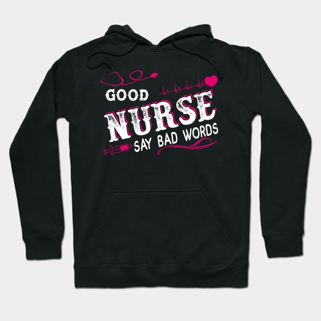 Good Nurses Say Bad Words Heartbeat Flowers Women Hoodie by peskybeater